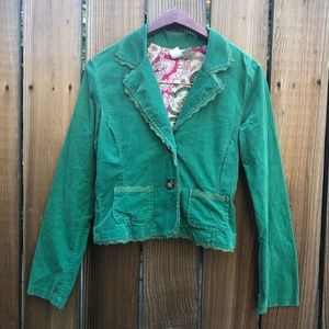Vintage Y2K green lace blazer jacket top sweater M